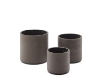 Set Sintina de 3 maceteros de cemento y fibra de vidrio gris Ø 23 cm / Ø 27,5 cm / 32 cm