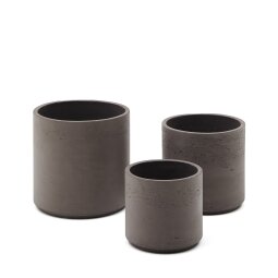 Sintina set of 3 grey cement and fiberglass plant pots Ø 23 cm / Ø 27.5 cm / 32 cm