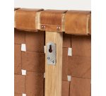 Tête de lit Calixta en bois de teck et cuir pour lit de 150 cm