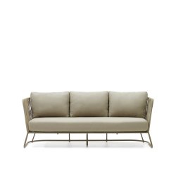 Sofá 3 plazas de exterior Saconca de cuerda y acero galvanizado verde 189 cm