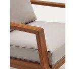 Ensemble d'extérieur Frares de canapé 2 places, 2 fauteuils et table basse en bois d'acacia massif