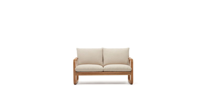 Canapé Sacaleta 2 places en bois d'eucalyptus massif 142 cm