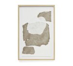 Tableau abstrait Torroella blanc et marron 60 x 90 cm