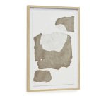 Tableau abstrait Torroella blanc et marron 60 x 90 cm