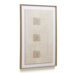 Cuadro Sormina con 3 cuadrados marrón 60 x 90 cm