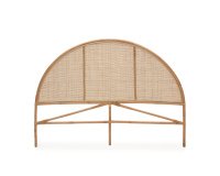 Quiterie round rattan headboard with a natural finish, 150/160 cm