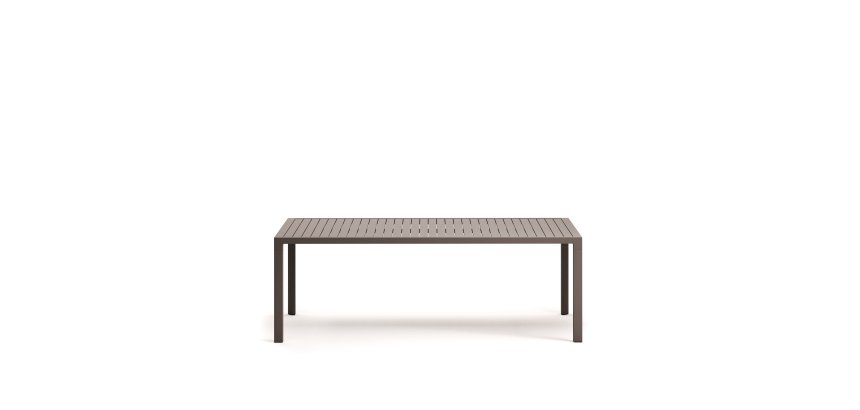 Table de jardin Culip en aluminium finition marron 220 x 100 cm