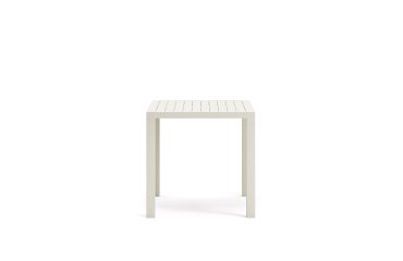 DE_Table de jardin Culip en aluminium finition blanche 77 x 77 cm