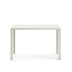 Table haute de jardin Culip en aluminium finition blanche 150 x 77 cm
