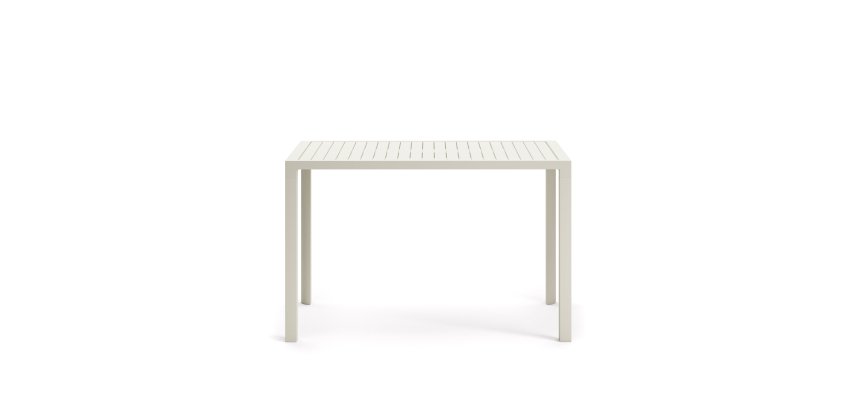 Mesa de exterior alta Culip de aluminio con acabado blanco 150 x 77 cm