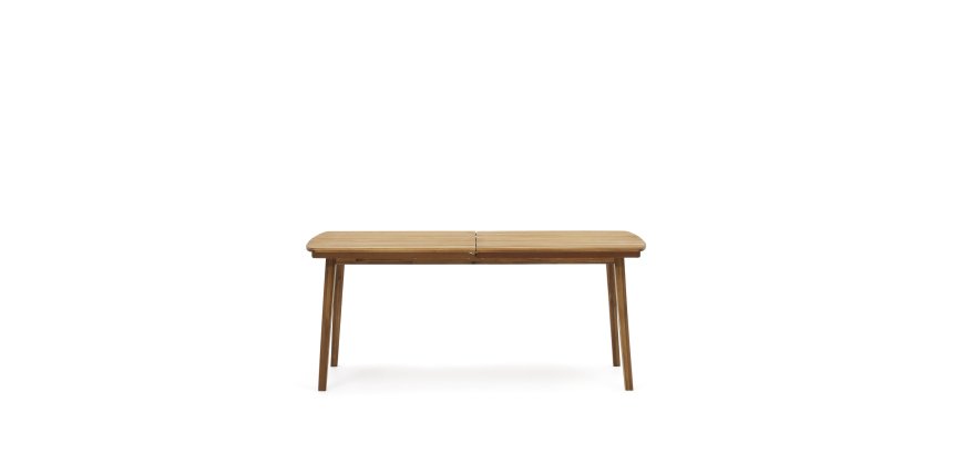Mesa extensible de exterior Thianna de madera maciza de acacia 180 (240) x 90 cm
