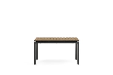 Table extensible de jardin Canyelles en bois d'œuvre en plastique et aluminium noir mat 140 (200) x 90 cm