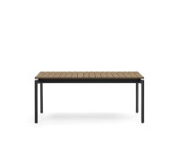 Canyelles uitschuifbare buitentafel in polystyreen en mat zwart aluminium 180(240) x 100 cm