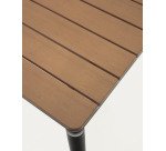 Table d'extérieur extensible Canyelles - bois - pieds métal noir mat 180(240) x 100 cm