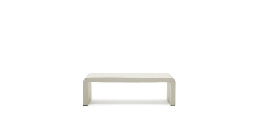 Table basse Aiguablava en ciment blanc 135 x 65 cm