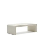 Table basse Aiguablava en ciment blanc 135 x 65 cm