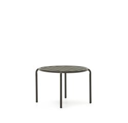 Mesa auxiliar de exterior Joncols de aluminio con acabado pintado verde Ø 60 cm