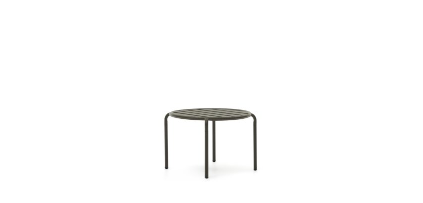 Table d'extérieur d'appoint Joncols - structure aluminium verte Ø 60 cm