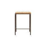 Table haute d'extérieur Salguer - bois acacia massif  pied acier marron L 70 x P 70 cm