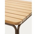 Table haute d'extérieur Salguer - bois acacia massif  pied acier marron L 70 x P 70 cm