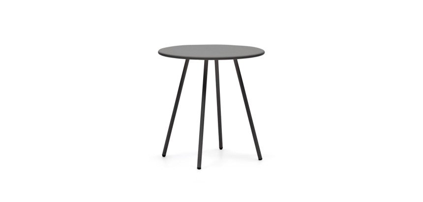 Table ronde de jardin Montjoi en acier finition grise Ø 70 cm