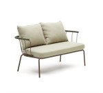 Canapé Salguer 2 places en corde verde et acier finition peinture marron 134 cm