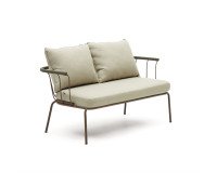 Canapé Salguer - 2 places - corde verde - structure acier finition marron