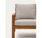 Ensemble d'extérieur Frares de canapé 2 places, 2 fauteuils et table basse en bois d'acacia massif