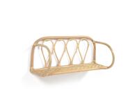 Nyarai rattan shelf with natural finish, 58 x 25 cm