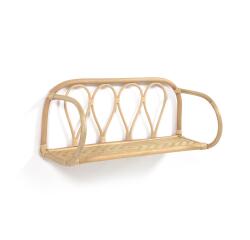 Nyarai rattan shelf with natural finish, 58 x 25 cm