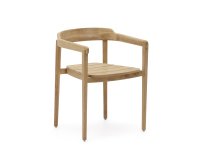 Silla apilable Icaro de madera maciza de teca con acabado natural FSC 100%
