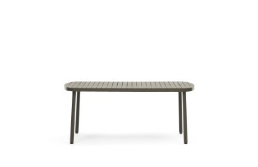 Joncols buitentafel in aluminium met groen gelakte afwerking 180 x 90 cm