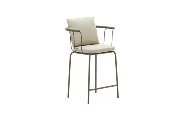 Kruk Salguer in touw en staal kleur bruin 66 cm