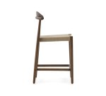 Tabouret Nina en acacia, finition noyer et corde beige hauteur 62 cm