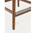 Tabouret Nina en acacia, finition noyer et corde beige hauteur 62 cm
