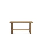 Banco alto 100% exterior Canadell de madera maciza de teca reciclada 130 cm