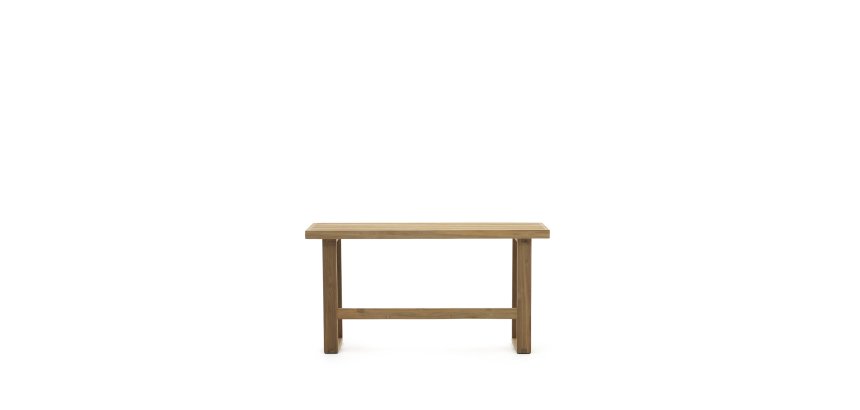 Banco alto 100% exterior Canadell de madera maciza de teca reciclada 130 cm