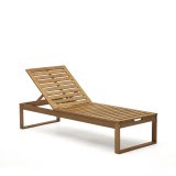 Chaise longue d'extérieur Sulamita en bois d'acacia