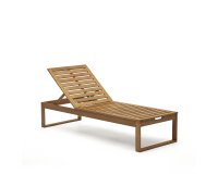 Chaise longue d'extérieur Sulamita en bois d'acacia