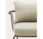 Sillón Salguer de cuerda verde y acero con acabado pintado marrón