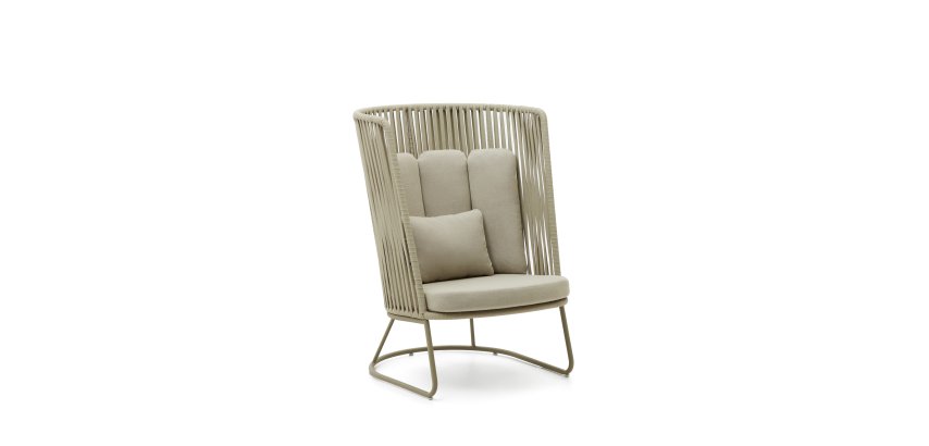 DE_Fauteuil d'extérieur avec dossier haut Saconca et en acier galvanisé vert