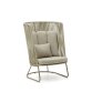 Saconca outdoor armchair with a high backrest made of cord and green galvanised steel