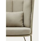 Fauteuil d'extérieur avec dossier haut Saconca et en acier galvanisé vert