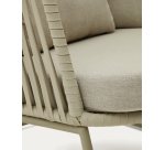 Fauteuil d'extérieur avec dossier haut Saconca et en acier galvanisé vert