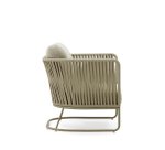 Fauteuil d'extérieur Saconca en corde et acier galvanisé vert