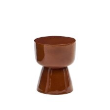 Table d'appoint extérieure Mesquida en céramique, finition terracotta émaillée Ø 35 cm