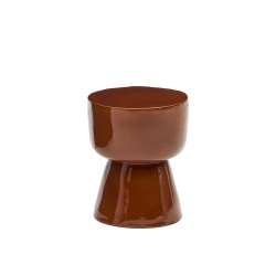 Mesa auxiliar exterior Mesquida de cerámica con acabado terracota glaseado  Ø 35 cm