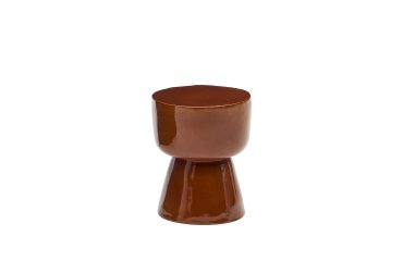 Bijzettafel Mesquida voor buiten gemaakt van keramiek  afgewerkt met terracotta glazuur Ø 35 cm