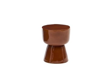 Table d'appoint extérieure Mesquida en céramique, finition terracotta émaillée Ø 35 cm