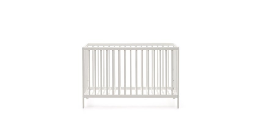 Shantal solid ash wood cot in white finish, 60 x 120 cm